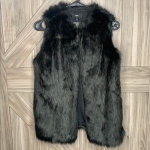 NWT Black Faux Fur Vest